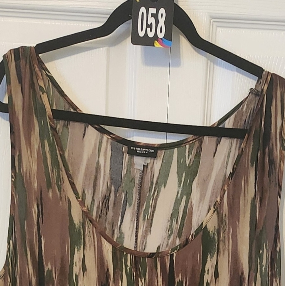 #58 Green Camouflage Maxi Dress